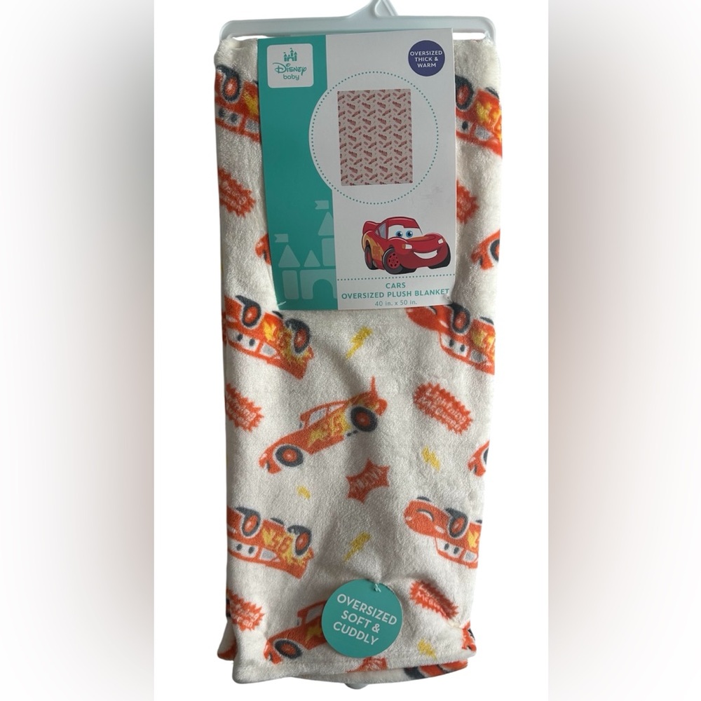 NWT Disney Toddler Size Cars Lightning McQueen Plush Blanket 40x50 Oversized